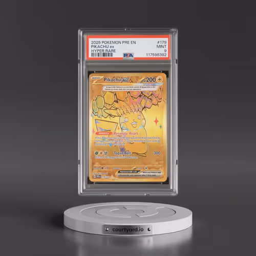 2025 Pokémon Pre EN-Prismatic Evolutions #179 Pikachu EX - Holo Hyper Rare (PSA 9 MINT)