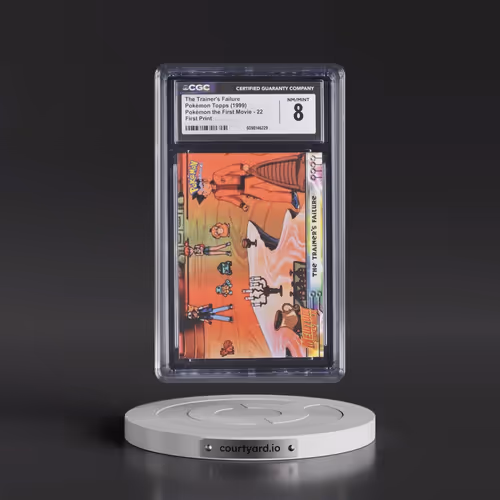 1999 Pokémon the First Movie #22 The Trainer's Failure - First Print (Blue Topps Logo) (CGC 8 NM-MT)