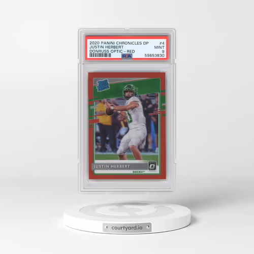 2020 Panini Chronicles Draft Picks Donruss Optic Rated Rookies #4 Justin Herbert - Red (PSA 9 MINT)