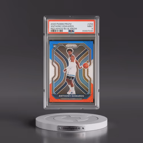 2020 Panini Prizm #258 Anthony Edwards - Red/White/Blue Prizm (PSA 9 MINT)