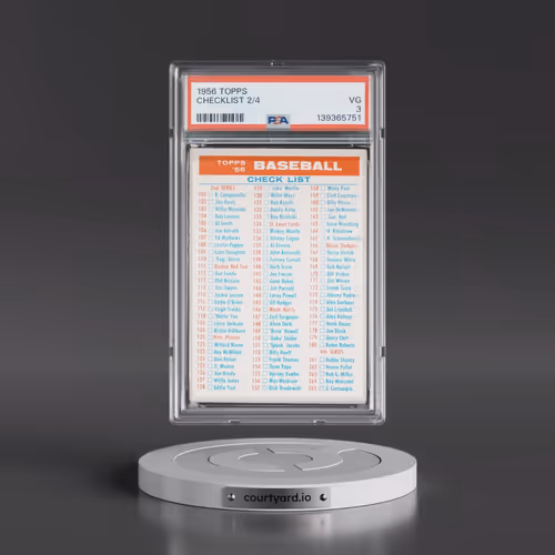 1956 Topps Checklist 2/4 (PSA 3 VG)