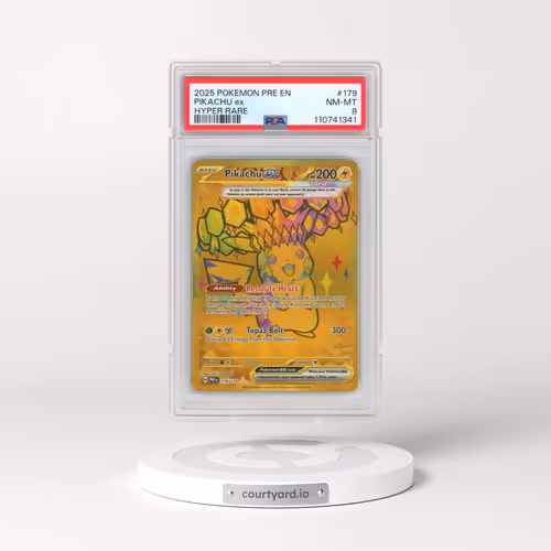 2025 Pokémon Pre EN-Prismatic Evolutions #179 Pikachu EX - Holo Hyper Rare (PSA 8 NM-MT)