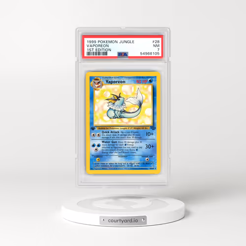 1999 Pokémon Jungle #28 Vaporeon - 1st Edition (PSA 7 NM)