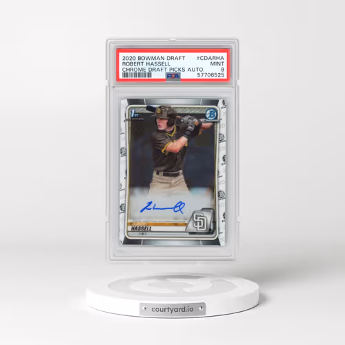 2020 Bowman Draft Chrome Draft Picks Autographs #CDARHA Robert Hassell (PSA 9 MINT)
