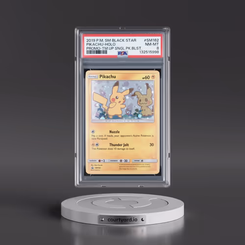 2019 Pokémon SM Black Star Promo #SM162 Pikachu - Holo Team Up Single Pack Blisters (PSA 8 NM-MT)