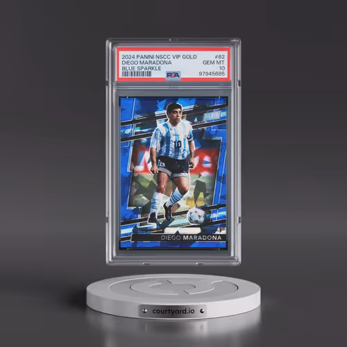 2024 Panini National Sports Collectors Convention VIP Gold #62 Diego Maradona - Blue Sparkle (PSA 10