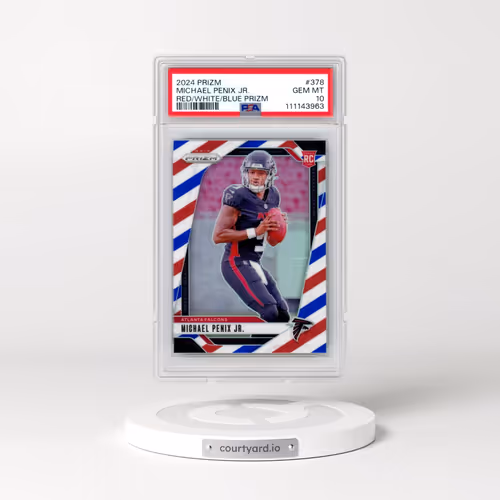 2024 Panini Prizm #378 Michael Penix Jr. - Red/White/Blue Prizm (PSA 10 GEM MINT)