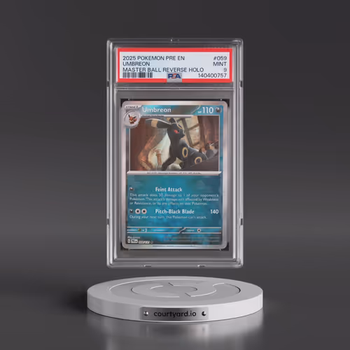 2025 Pokémon Pre EN-Prismatic Evolutions #059 Umbreon - Reverse Holo Master Ball (PSA 9 MINT)