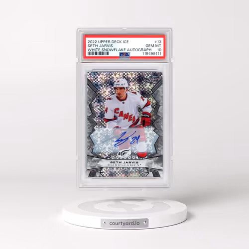 2022 Upper Deck Ice #13 Seth Jarvis - White Snowflake Autograph (PSA 10 GEM MINT)