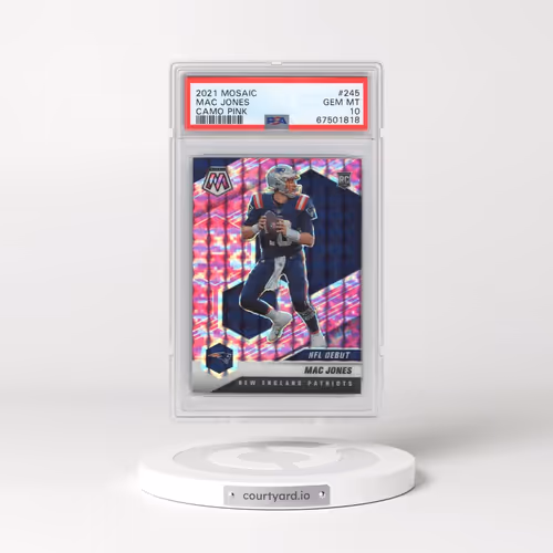2021 Panini Mosaic #245 Mac Jones - Camo Pink (PSA 10 GEM MINT)