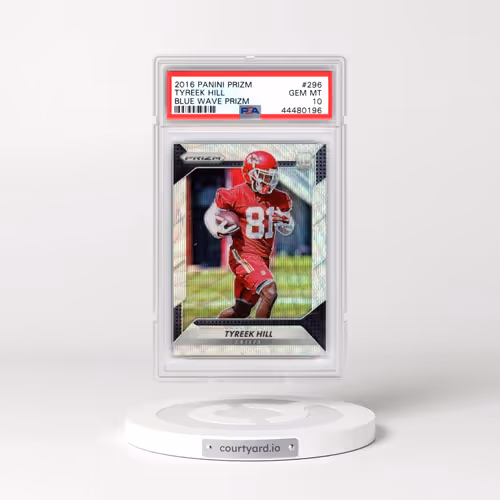 2016 Panini Prizm #296 Tyreek Hill - Blue Wave Prizm (PSA 10 GEM MINT)