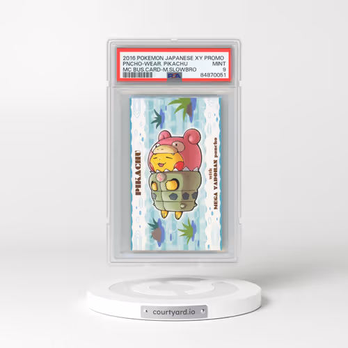 2016 Pokémon XY Promo Poncho-Wearing Pikachu - Mega Campaign Business Card-Slowbro (PSA 9 MINT)