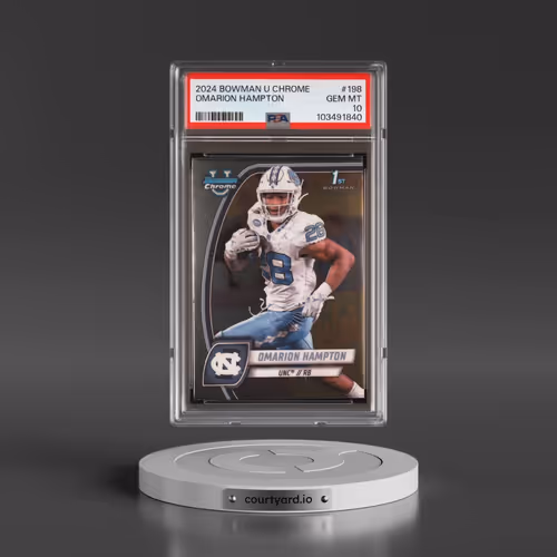2024 Bowman University Chrome #198 Omarion Hampton (PSA 10 GEM MINT)