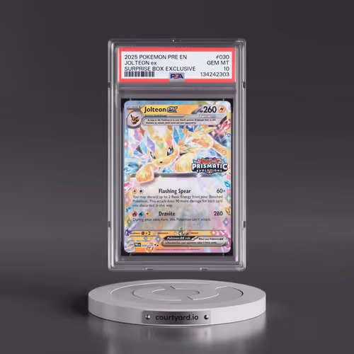 2025 Pokémon Pre EN-Prismatic Evolutions #030 Jolteon EX - Holo Surprise Box Exclusive (PSA 10 GEM M
