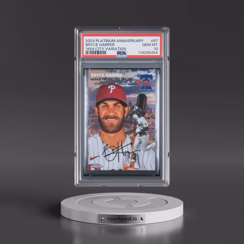 2023 Topps Chrome Platinum Anniversary 1954 Topps Chrome City Variations #87 Bryce Harper (PSA 10 GE