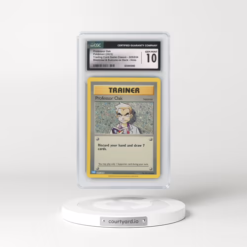 2023 Trading Card Game Classic - CLV, CLC, CLB #025/034 Professor Oak - Blastoise & Suicune ex Deck - CLB Holo (CGC 10 GEM MINT)