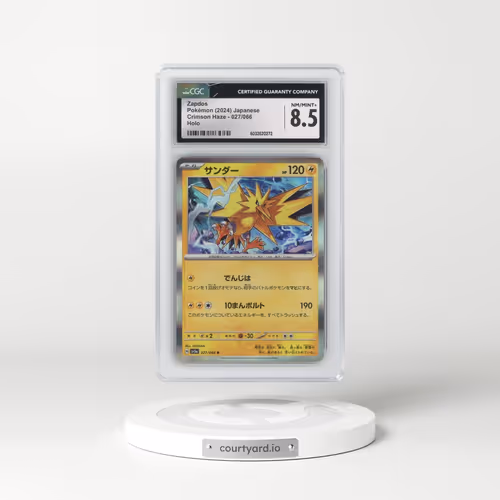 2024 Crimson Haze #027/066 Zapdos - Holo (CGC 8.5 NM-MT+)
