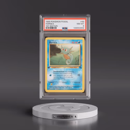 1999 Pokémon Fossil #49 Horsea - 1st Edition (PSA 8 NM-MT)