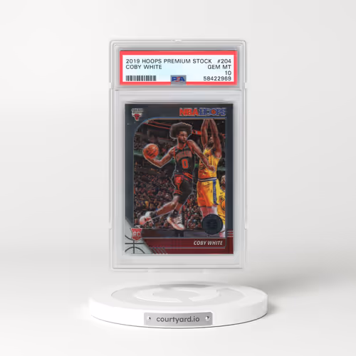 2019 Panini Hoops Premium Stock #204 Coby White (PSA 10 GEM MINT)