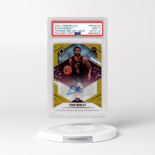 2021 Panini Chronicles Phoenix Rookie Autographs #PRAEVM Evan Mobley - Gold (PSA 9 MINT)