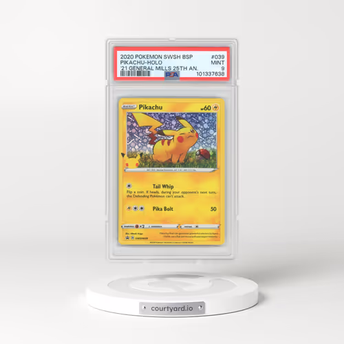2020 Pokémon Swsh Black Star Promo #039 Pikachu - Holo 2021 General Mills 25th Anniversary (PSA 9 MINT)