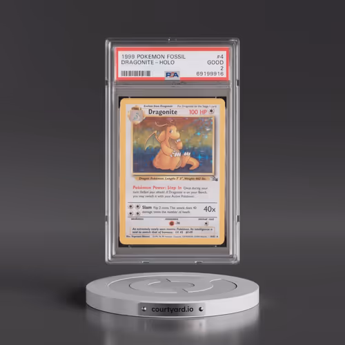 1999 Pokémon Fossil #4 Dragonite - Holo (PSA 2 GOOD)