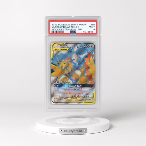 2019 Pokémon Sun & Moon Hidden Fates #66 Moltres & Zapdos & Articuno GX - Holo Full Art (PSA 9 MINT)