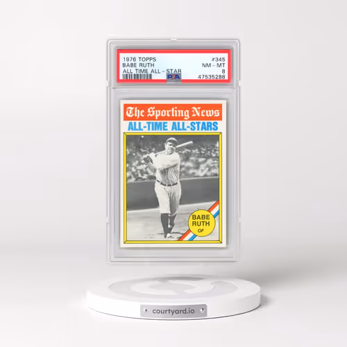 1976 Topps #345 Babe Ruth - All Time All-Star (PSA 8 NM-MT)