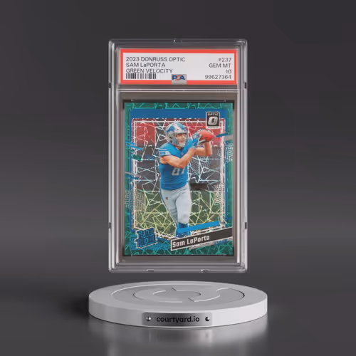 2023 Panini Donruss Optic #237 Sam LaPorta - Green Velocity (PSA 10 GEM MINT)