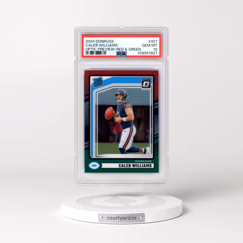 2024 Panini Donruss #327 Caleb Williams - Optic Preview-Red & Green (PSA 10 GEM MINT)