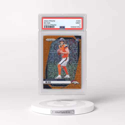 2024 Panini Prizm #309 Bo Nix - Disco Prizm (PSA 9 MINT)