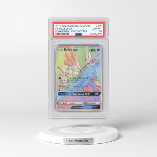 2018 Pokémon Sun & Moon Forbidden Light #132 Palkia GX - Holo Full Art Secret (PSA 10 GEM MINT)
