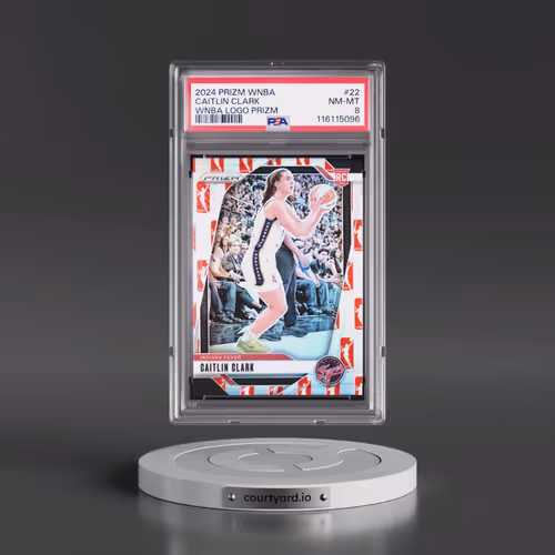 2024 Panini Prizm WNBA #22 Caitlin Clark - WNBA Logo Prizm (PSA 8 NM-MT)