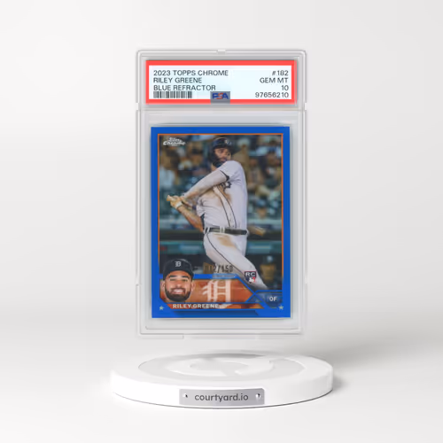 2023 Topps Chrome #182 Riley Greene - Blue Refractor (PSA 10 GEM MINT)
