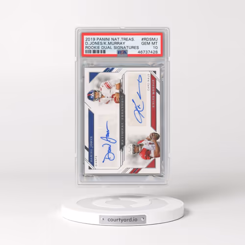 2019 Panini National Treasures Rookie Dual Signatures #RDSMJ Daniel Jones/Kyler Murray (PSA 10 GEM M