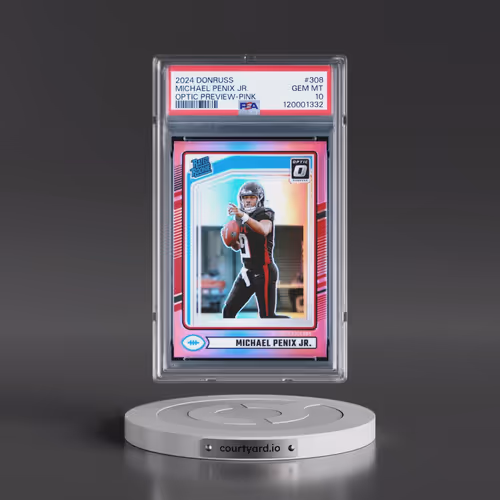 2024 Panini Donruss #308 Michael Penix Jr. - Optic Preview-Pink (PSA 10 GEM MINT)
