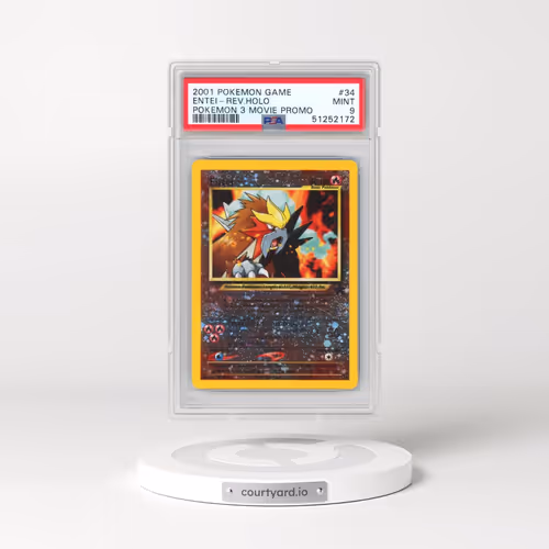 2001 Pokémon Game Movie #34 Entei - Reverse Foil Pokemon 3 Movie Promo (PSA 9 MINT)