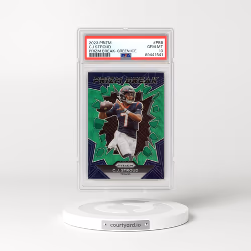2023 Panini Prizm Prizm Break #PB6 CJ Stroud - Green Ice (PSA 10 GEM MINT)