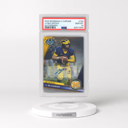 2023 Bowman University Chrome #124 JJ McCarthy - Autograph (PSA 10 GEM MINT)
