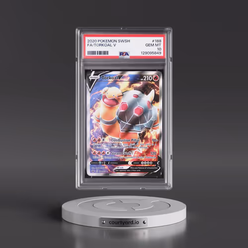 2020 Pokémon Sword & Shield #188 Torkoal V - Holo Full Art (PSA 10 GEM MINT)