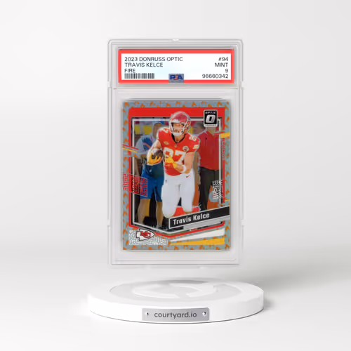 2023 Panini Donruss Optic #94 Travis Kelce - Fire (PSA 9 MINT)