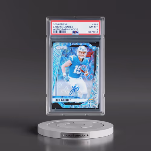 2024 Panini Prizm #365 Ladd McConkey - Autograph-Choice (PSA 8 NM-MT)
