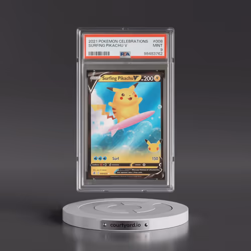 2021 Pokémon Celebrations #008 Surfing Pikachu V - Holo (PSA 9 MINT)