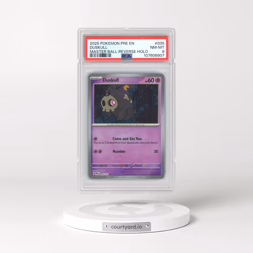 2025 Pokémon Pre EN-Prismatic Evolutions #035 Duskull - Reverse Holo Master Ball (PSA 8 NM-MT)