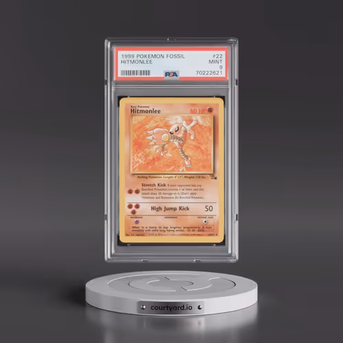 1999 Pokémon Fossil #22 Hitmonlee (PSA 9 MINT)