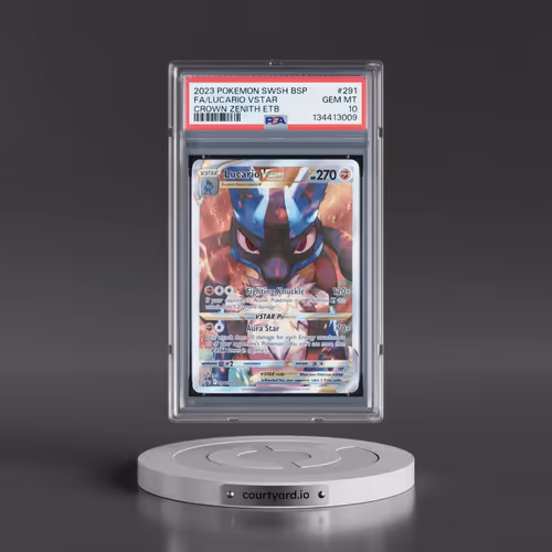 2023 Pokémon Swsh Black Star Promo #291 Lucario Vstar - Full Art Crown Zenith Elite Trainer Box (PSA