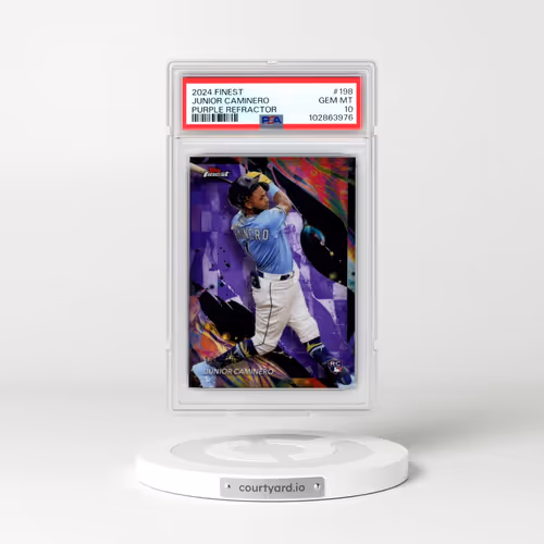 2024 Topps Finest #198 Junior Caminero - Purple Refractor (PSA 10 GEM MINT)