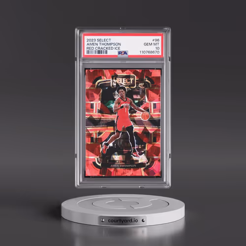 2023 Panini Select #96 Amen Thompson - Red Cracked Ice (PSA 10 GEM MINT)