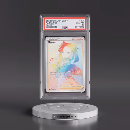 2020 Pokémon Sword & Shield #208 Marnie - Full Art Secret (PSA 10 GEM MINT)