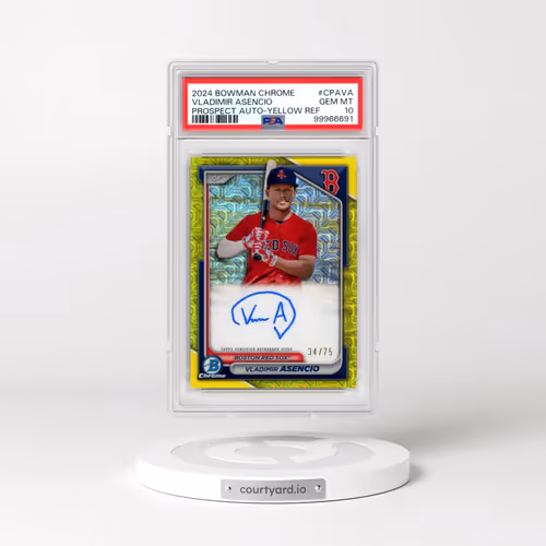 2024 Bowman Chrome Prospect Autographs #CPAVA Vladimir Asencio - Yellow Refractor (PSA 10 GEM MINT)